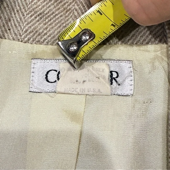 Vintage Condor Beige Herringbone Blazer women’s size 10 - Picture 6 of 10